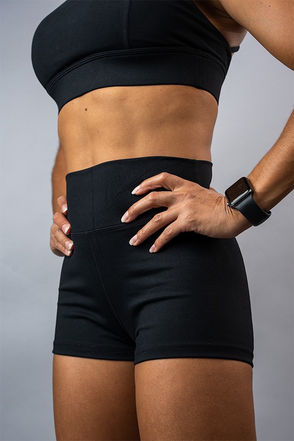 Endurance Scrunch High Waisted Shorts Black