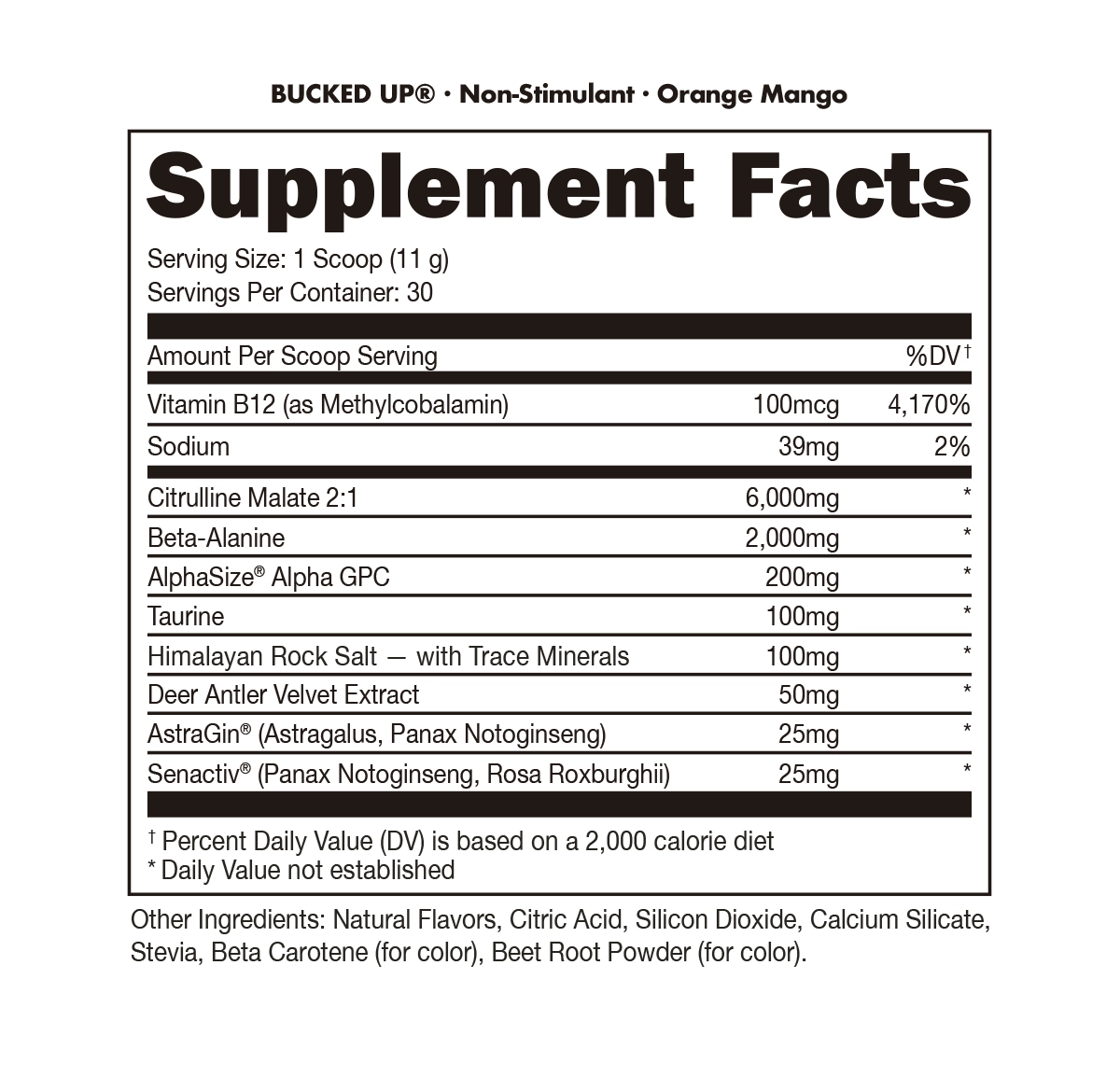 Bucked Up - Non-Stimulant Pre-Workout - Bucked Up